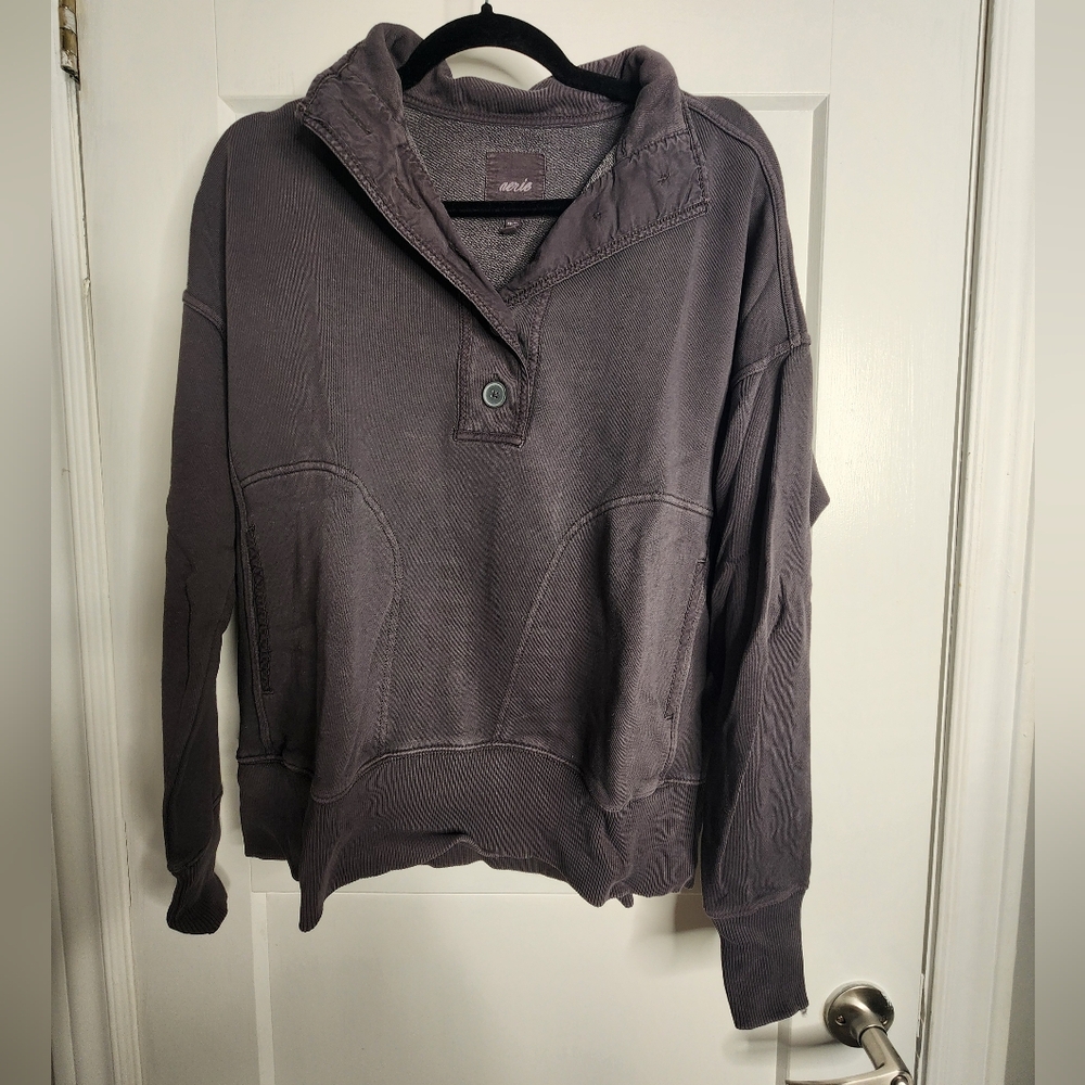 Aerie charcoal buttoned sweater